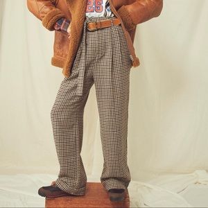 Free People Maryam Paperbag Plaid Wool Pants